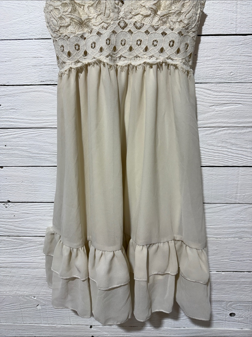 Love Tree Cream Lace Spaghetti Strap Dress - Picture 4 of 6